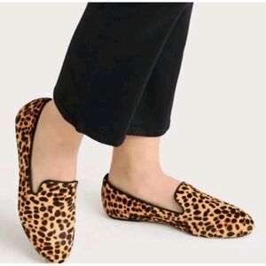 Birdies The Starling Leopard Cheetah Shoes 6.5 Calf Hair Quilted Flats Comfortab